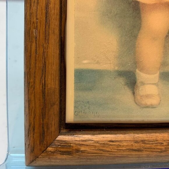 Vintage Bessie Pease Gutmann 1983 Framed Tile Print - Picture 3 of 5